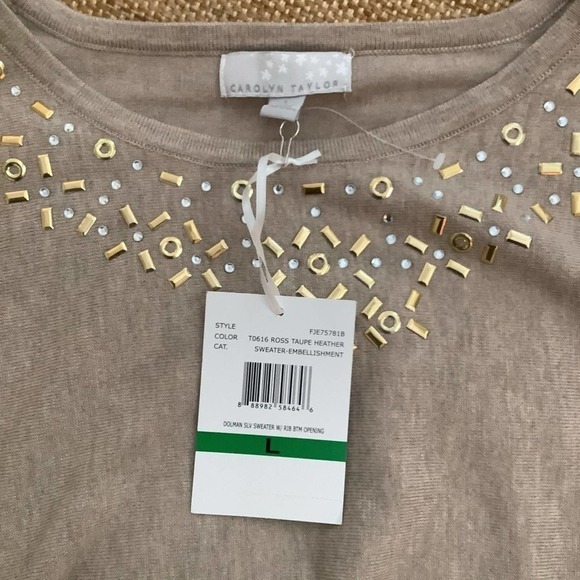 Carolyn Taylor Embellished Sweater NWT L - Picture 3 of 3